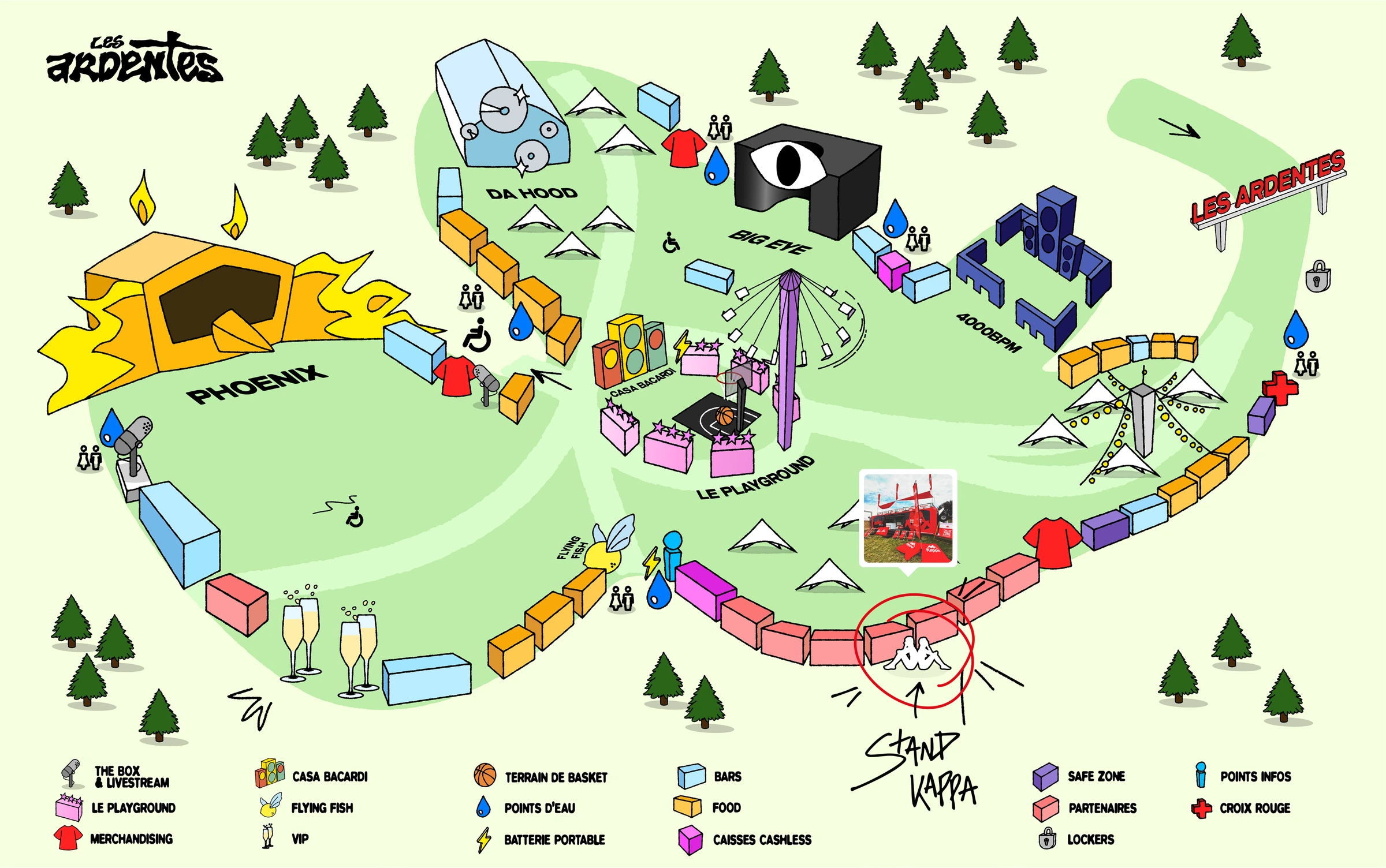 Les Ardentes map